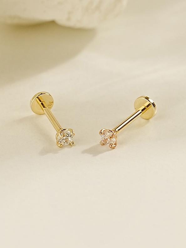 [0.8mm]14K 인터널 모이사나이트 다이아 라블렛 코피어싱 코찌