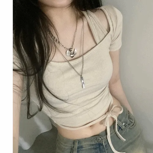 buttering halter knit 버터링 홀터 니트