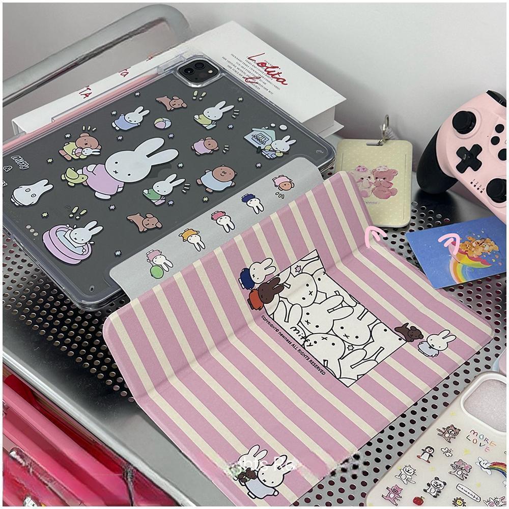 수심 Bunny Bloom Ipad Case 버니 블룸 아이패드 케이스 유니크 글리터 토끼