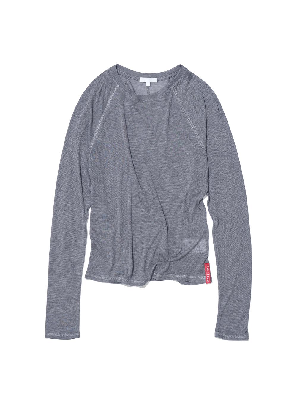 [WOMEN] PWC SHEER RAGLAN LONG SLEEVE TEE_MELANGE
