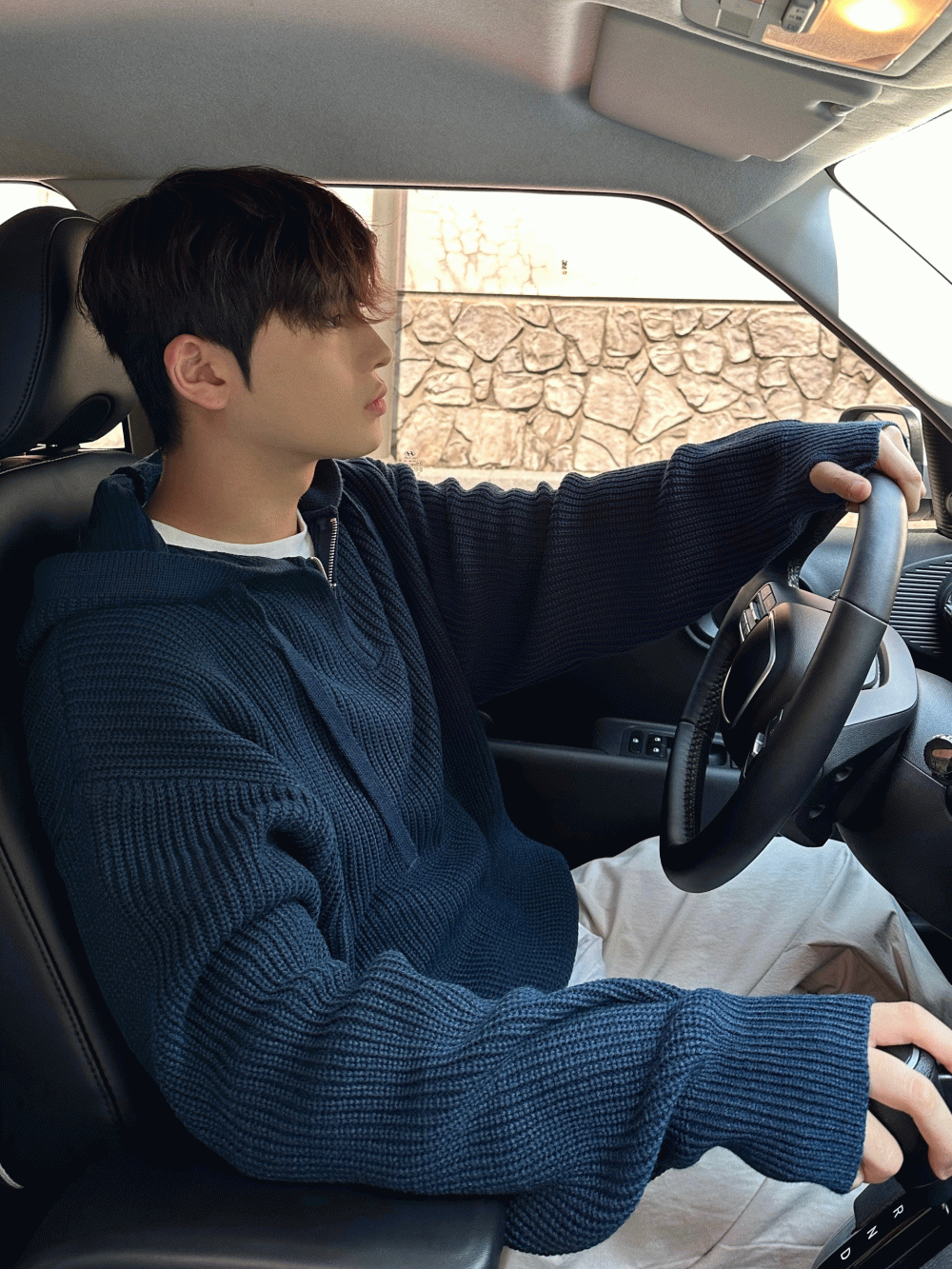 Y 프레이 워머 후드 니트