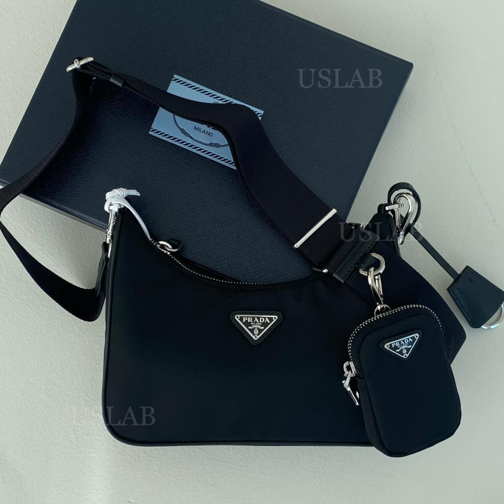 [매장AS] [당일발송/체인포함] 프라다 리에디션 테수토 사피아노 리나일론 체인 호보백