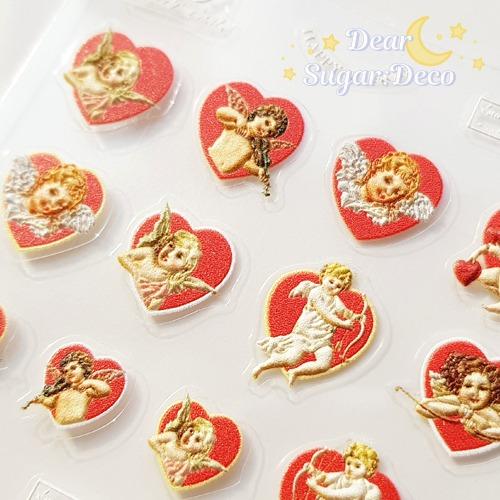 5D 레드 하트 천사스티커