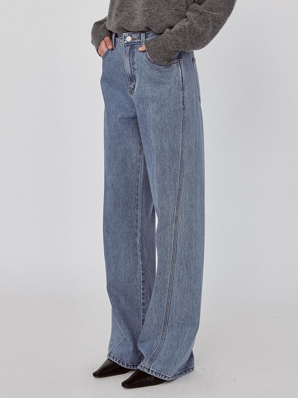 르세지엠 Shape Curved Denim pants - Deep Blue (Shape Curved Denim pants) | 바바더