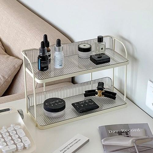 바닐라 프레임 미드센추리 2단 화장품 선반 홈카페 진열장