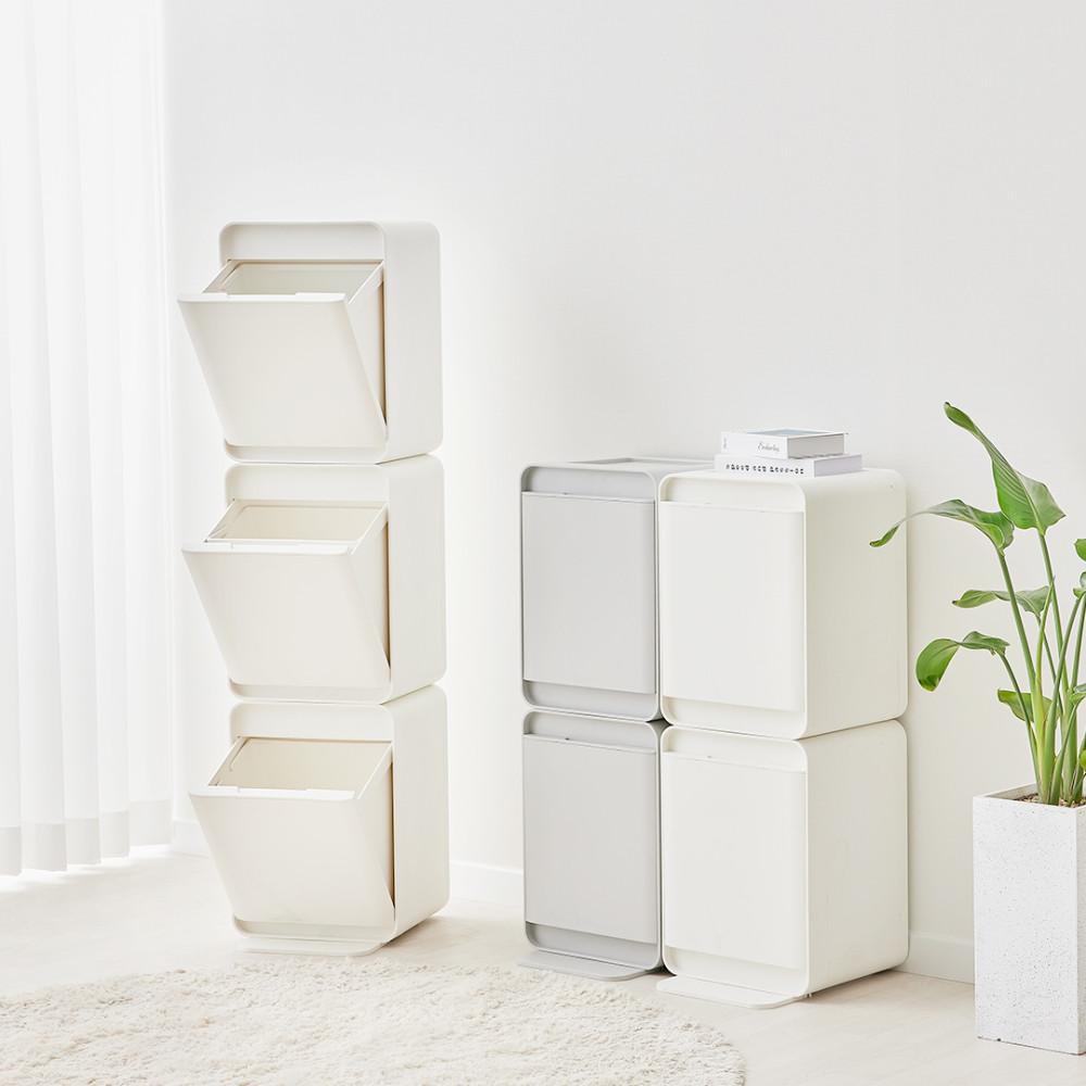 1+1 래폴드 모듈형 재활용 가정용 분리수거함