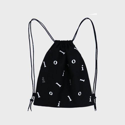 로고플레이 스트링백팩 - 블랙
