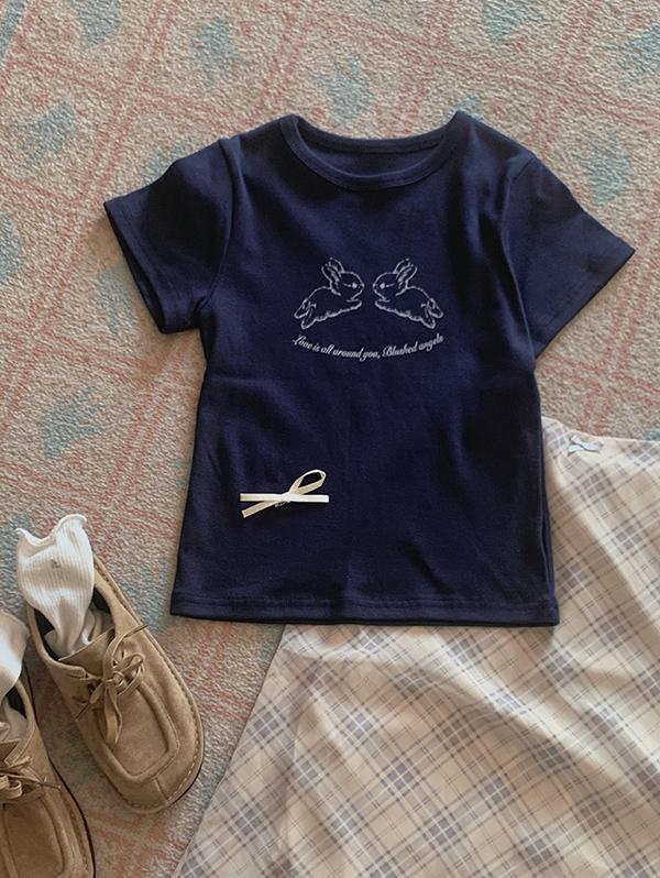 유리에 * 주문폭주! * 블러쉬 버니 tee - 3color (토끼/래빗/여름/반팔티/여름신상/데일리/긱시크룩)