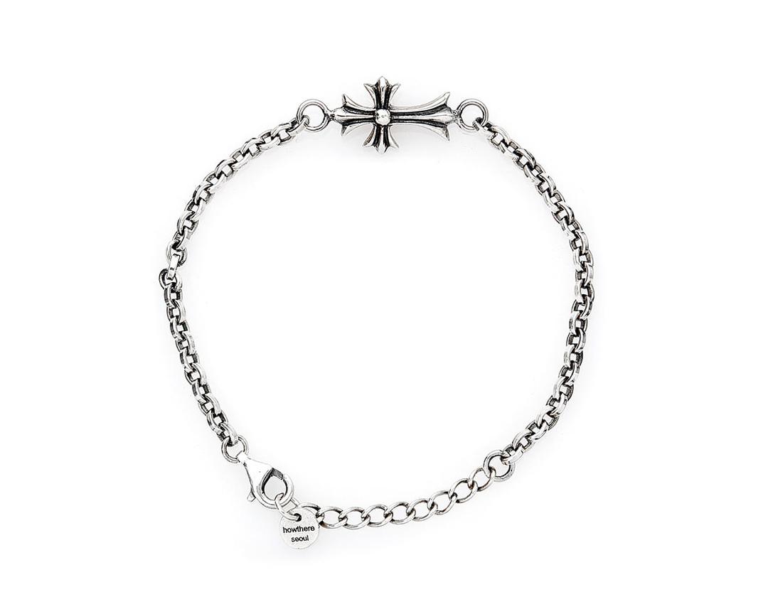 하우데어 실버체인팔찌 ring my bell - cross2 silver chain