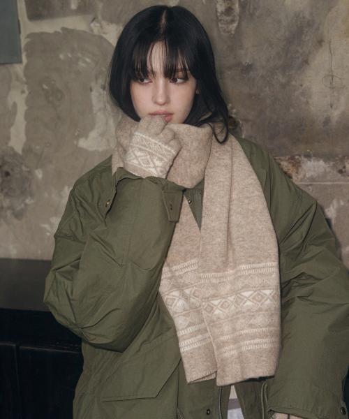 노르딕 울 머플러 장갑 세트[2COLOR]