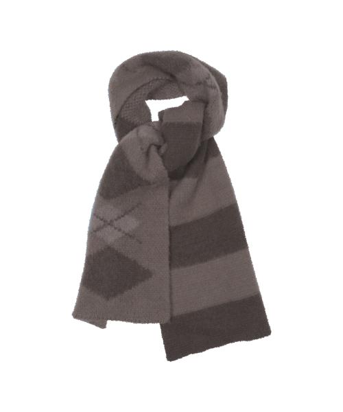 TCM stripe argyle muffler (brown)