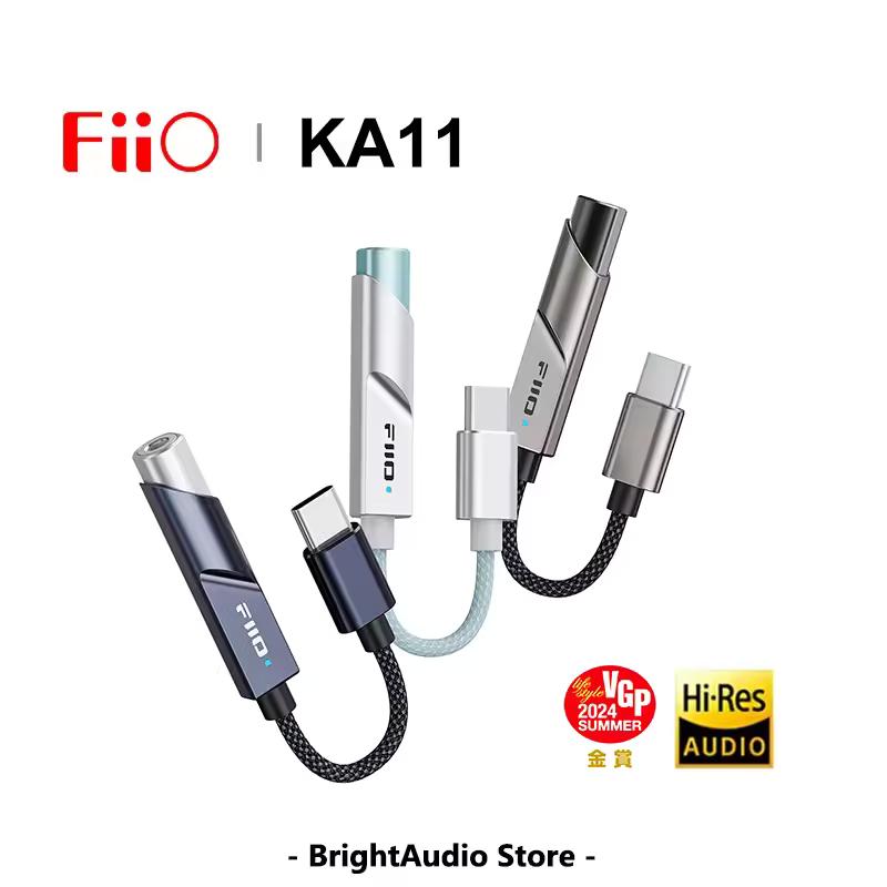 FiiO JadeAudio KA11 USB DAC AMP 안드로이드 iOS 폰용 고해상도 오디오 Type-C ~ 3.5mm 어댑터 USB 동글 DAD256