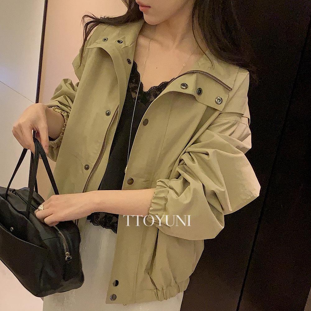 떠유니 미엘 miel 셀린 점퍼 바람막이 하이넥 긴팔 루즈핏 아우터 봄신상 떠유니