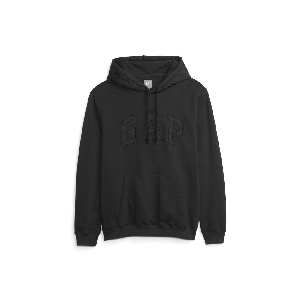 [GAP Adults] [남성] 퀼티드 로고 후드 티셔츠_블랙 5113327017