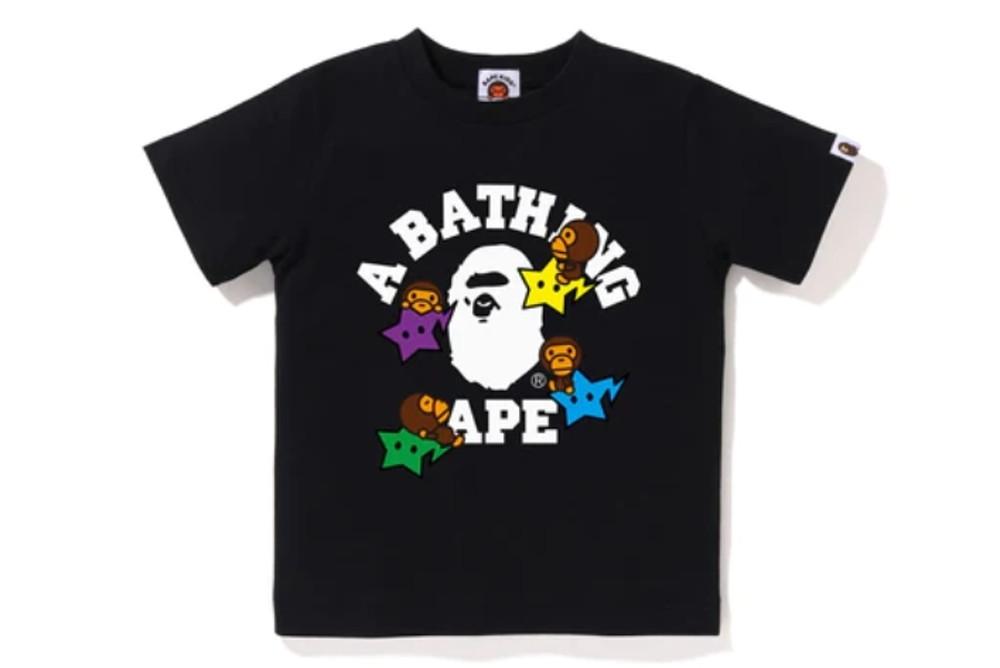 [베이프정품] 키즈 반팔티 베이비 마일로 스타 컬리지 티 BABY MILO STA COLLEGE TEE