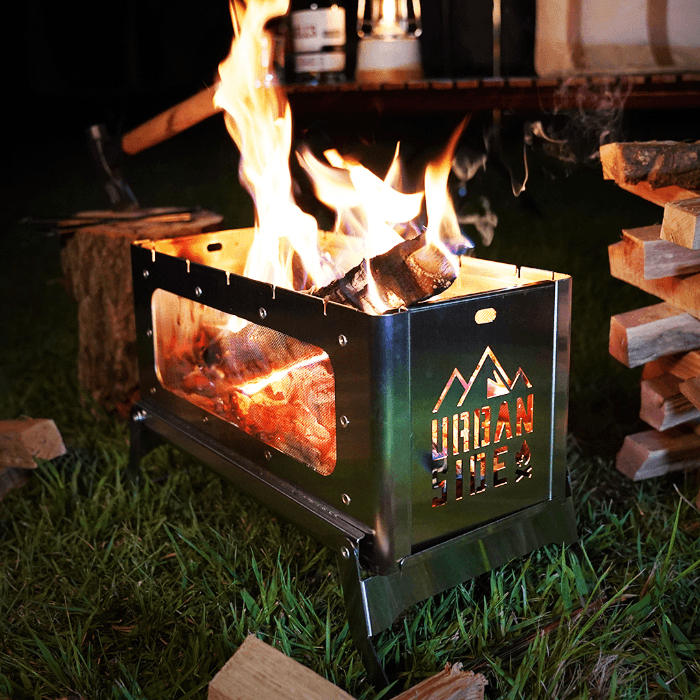 어반사이드 파이어스퀘어 비변형강철 미니 바베큐그릴 불멍 캠핑화로대