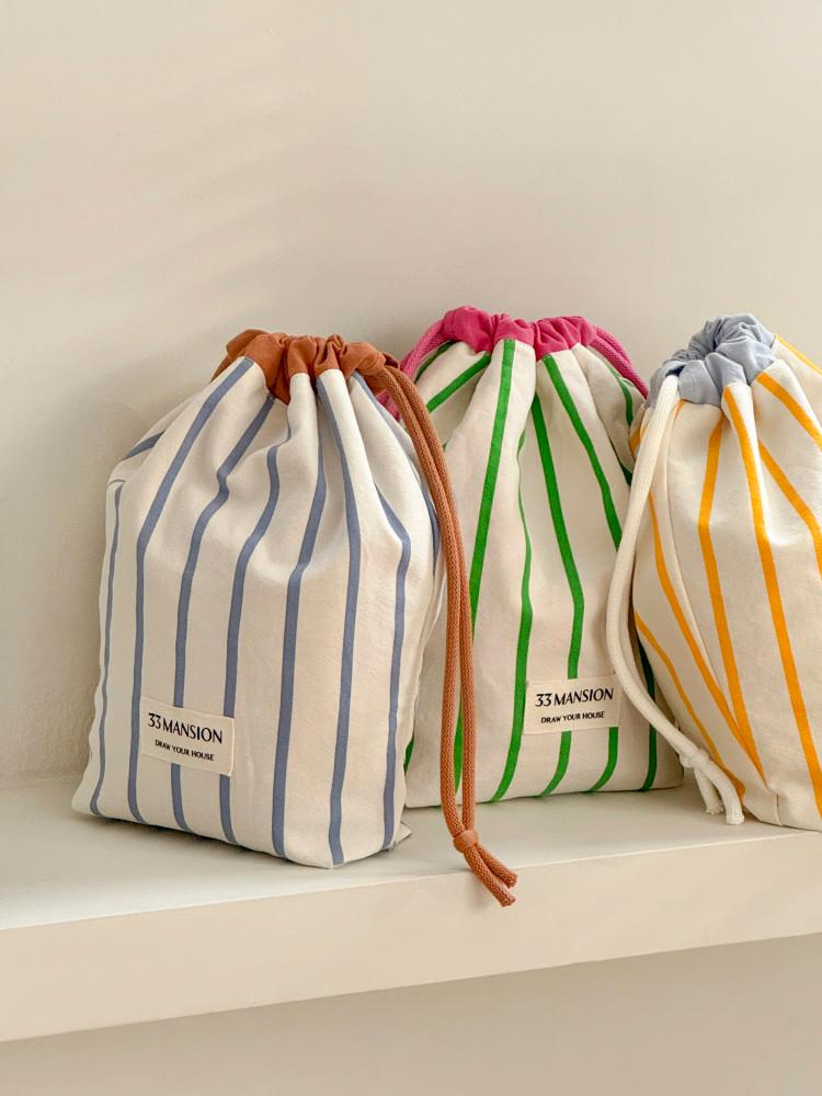 [ 캔디 스트링 파우치 ] 삼삼맨션 파우치 리버서블 파우치 복주머니 화장품파우치 어린이집파우치