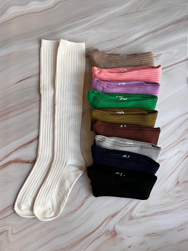 10컬러 골지 니삭스 논슬립 롱 여자 필라테스 요가 골프 테니스 미끄럼방지 반양말