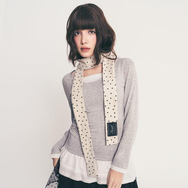 starry long scarf / ivory
