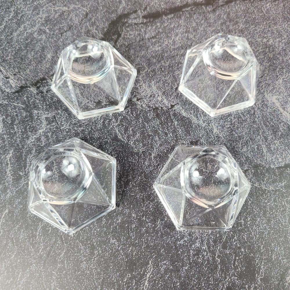 원석 구 크리스탈 심플 육각 아크릴 받침대