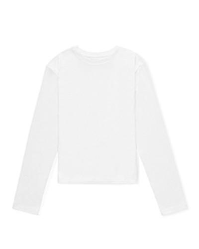 CREW NECK LONG SLEEVE TEE - WHITE