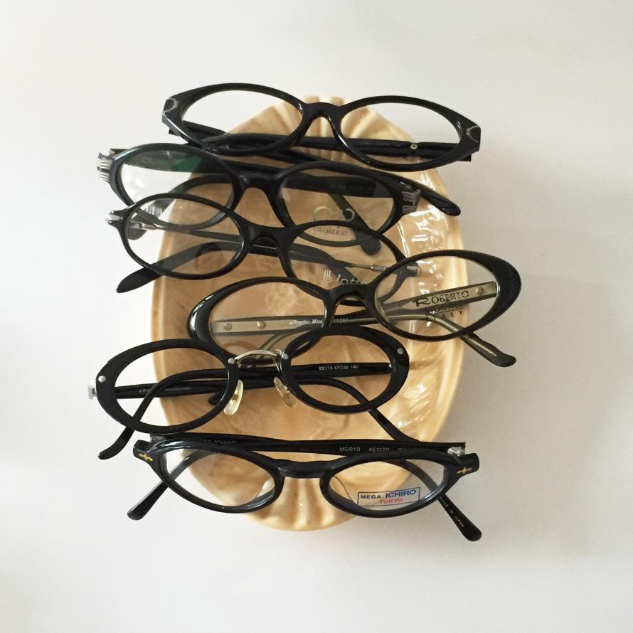 vintage mumu black Horn glasses