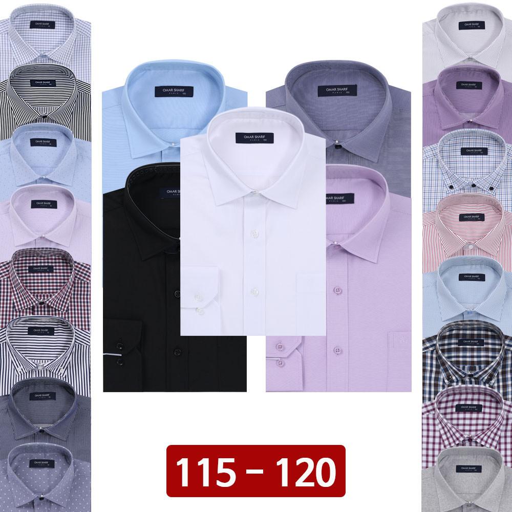 남자 긴팔 115 120 빅사이즈와이셔츠 남성 정장 스트라이프 체크셔츠 일자핏 오마샤리프