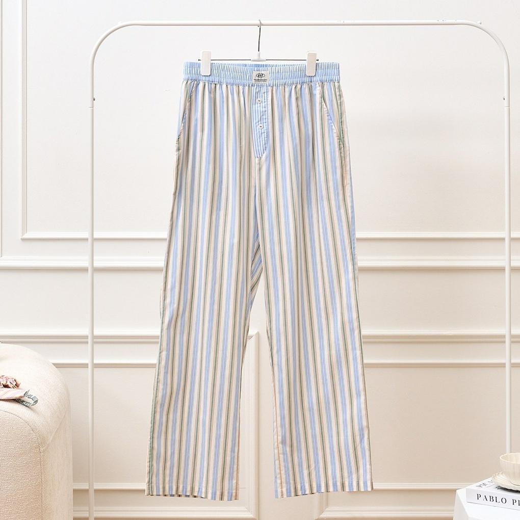 (L사이즈) 위캔드 60수 면 100 멀티스트라이프 파자마 팬츠 블루 L_FS2325059