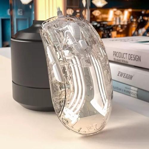 클리어 투명마우스 무선 저소음 LED 유무선 마우스