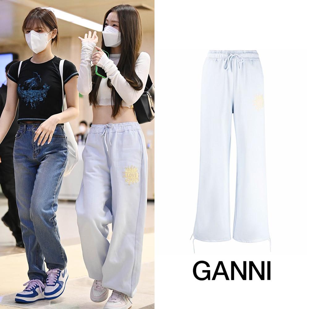 [GANNI] 가니 아이솔리 드로스트링 트랙 스웻팬츠 (아이린 착용)