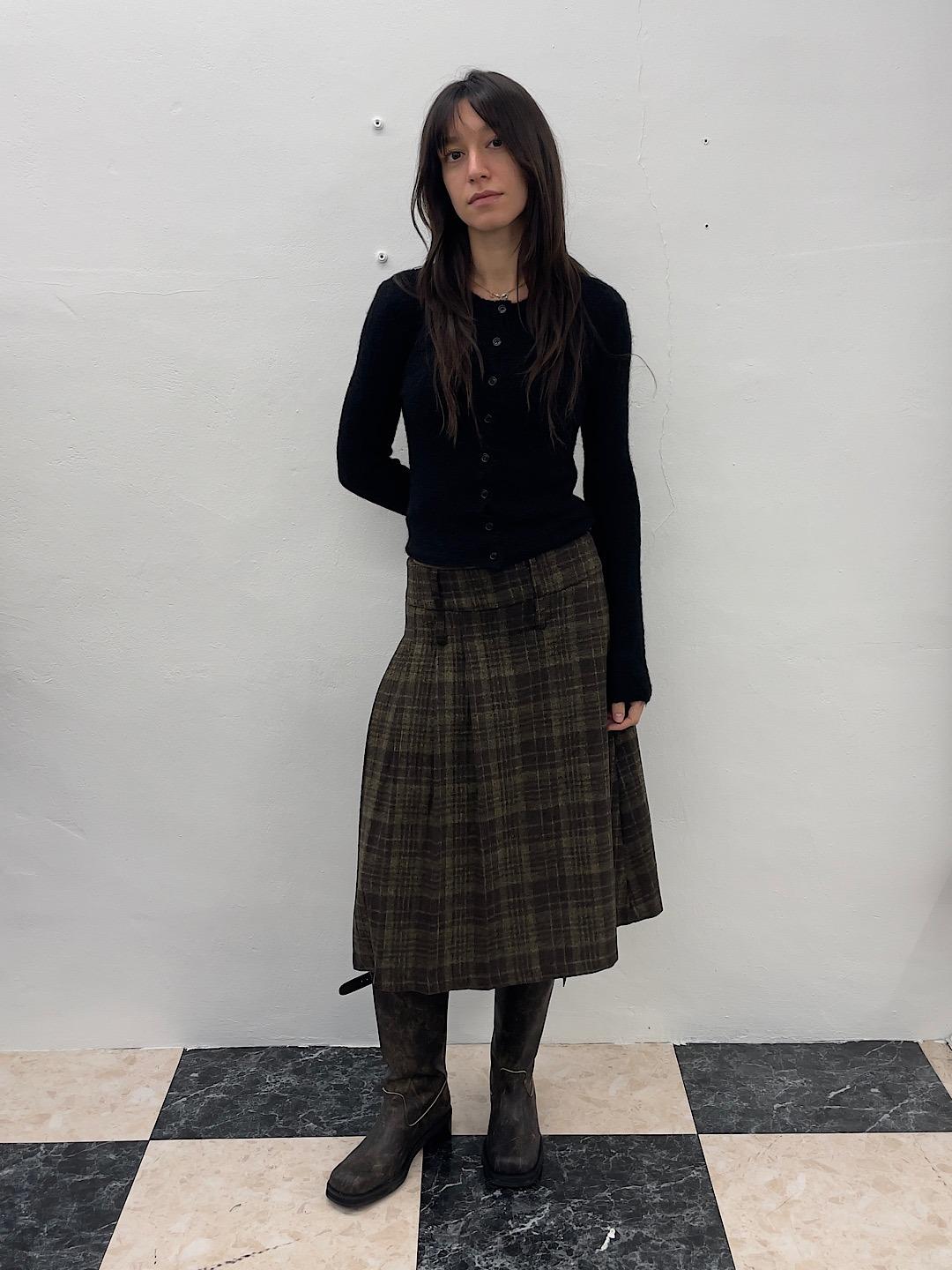 Wool checkered skirt