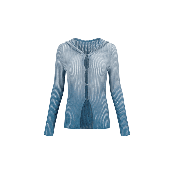 Swirling hooded cardigan