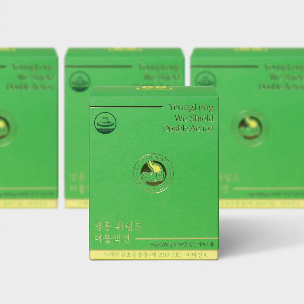 [3+1]영롱 위쉴드 더블액션 [헬리코박터균] 스페인 감초추출물 부원료 뮤신 위장약하신분