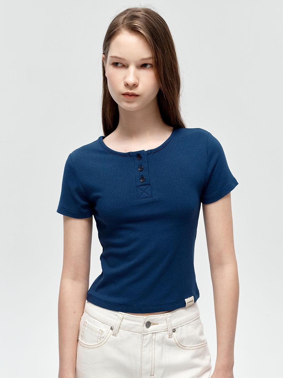 🔒비밀링크🔒 에센셜 헨리넥 골지 반팔티_10COLORS