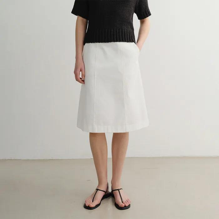 COTTON LINE SKIRT (WHITE)