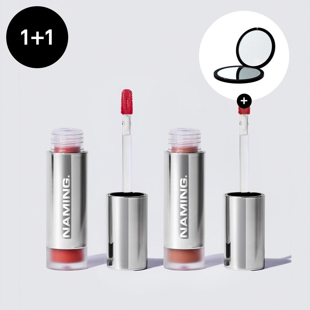 [핸드미러 증정][1+1] 네이밍 듀이 글래스 립 틴트 (4.5gX 2)