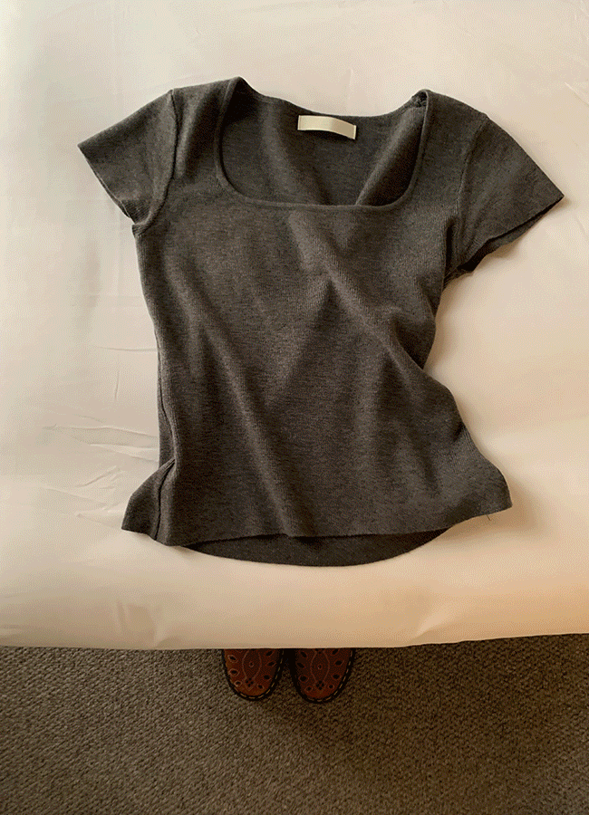 유이니 Pure square neck knit (6color)