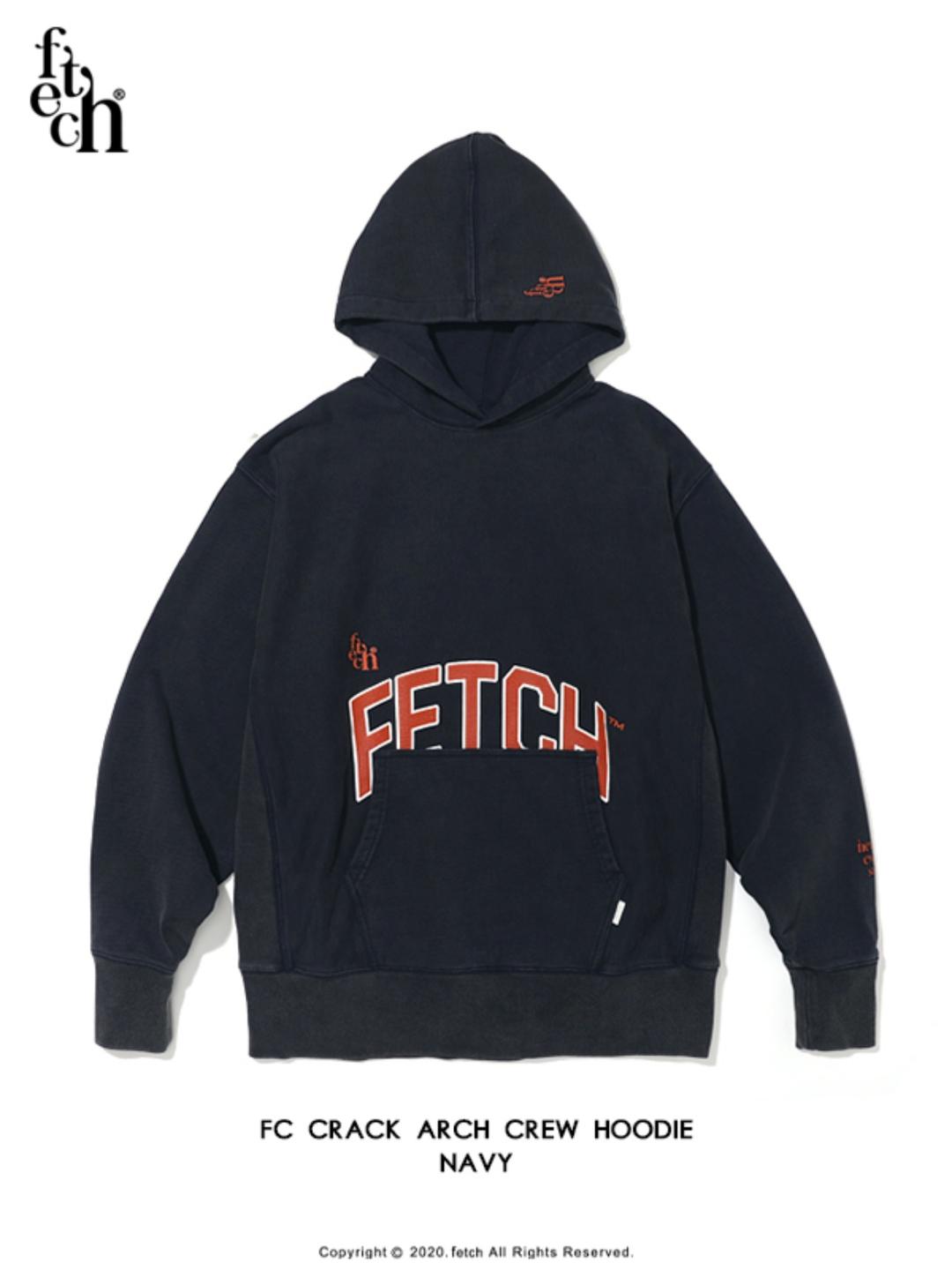fc crack arch crew hoodie navy