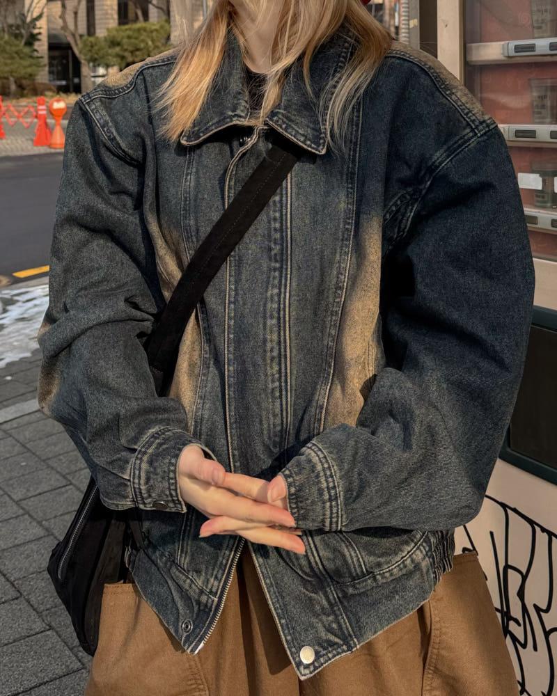 (MD PICK ♥) 플랜 커브 워싱 데님자켓 2C