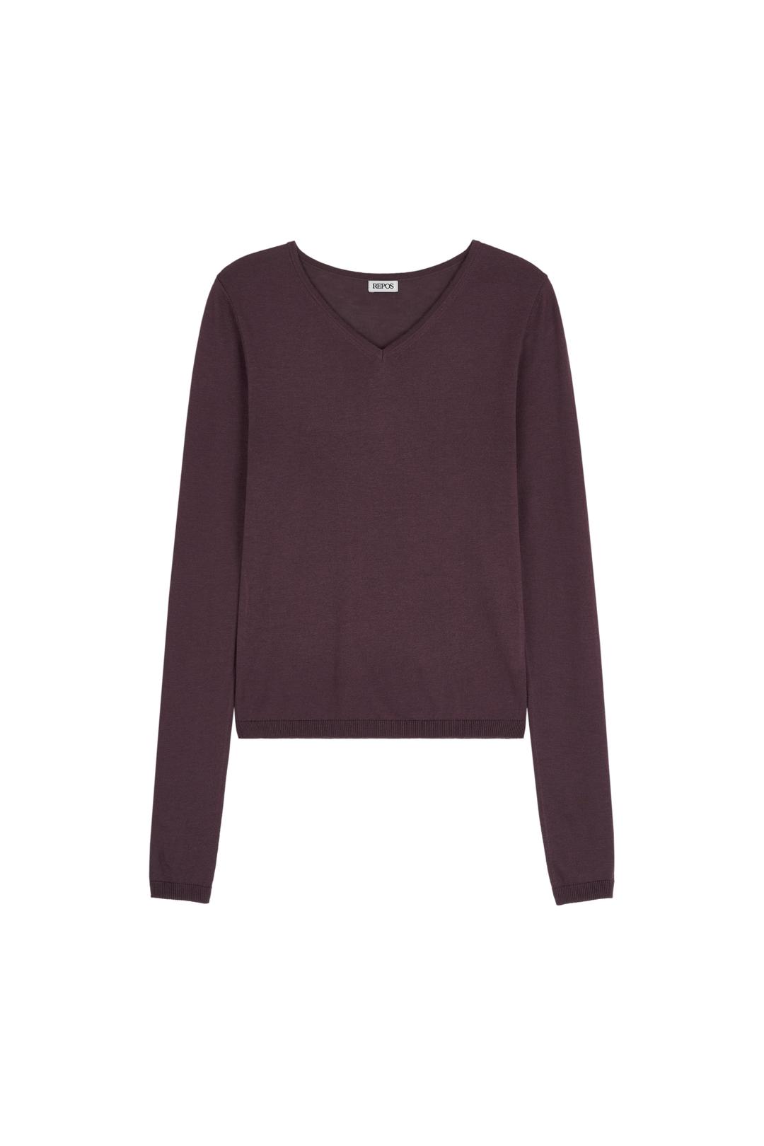 LIGHT V NECK KNIT (PURPLE)