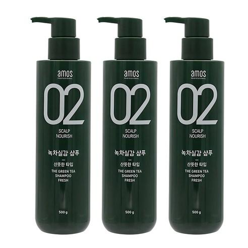 아모스 녹차실감 지성 탈모샴푸, 500g, 3개 - 일반샴푸 | 쿠팡