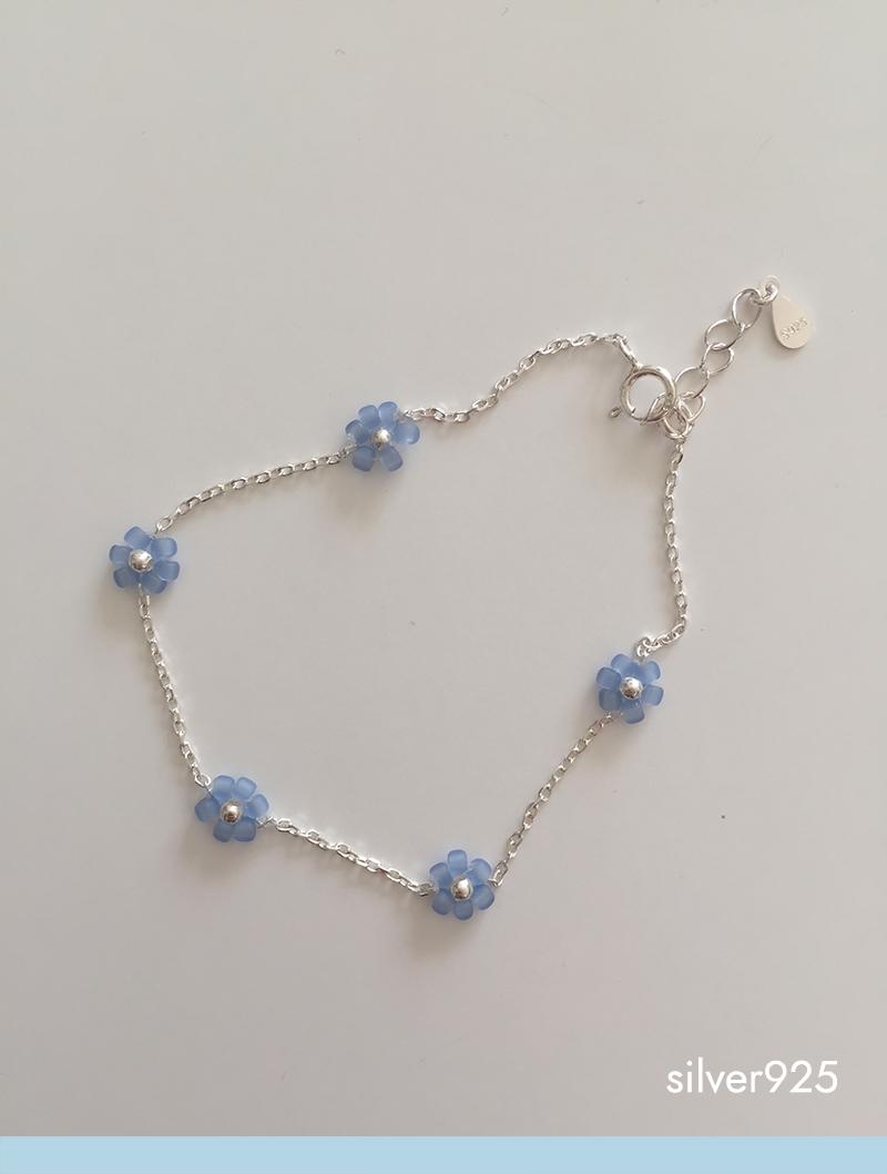 모앳 flower beads bracelet (silver925)