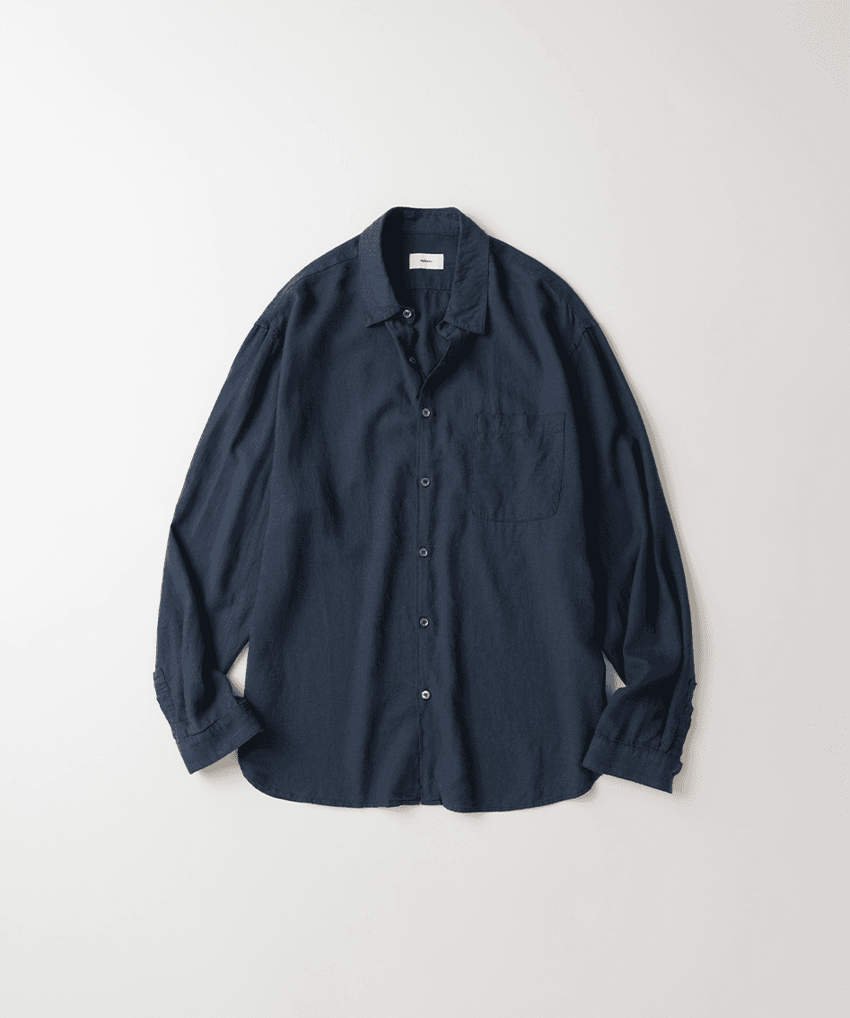 312 Natural Linen Rayon Shirt - Midnight Ocean