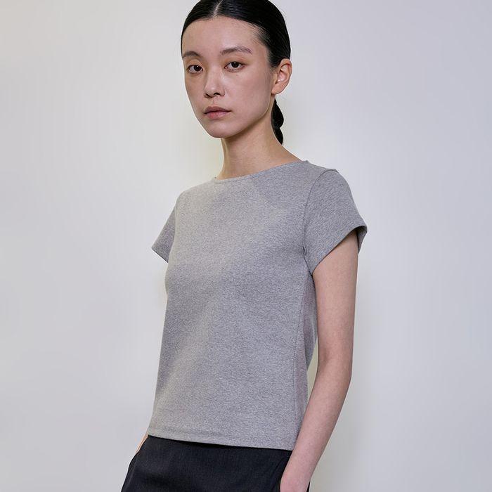 Boat-neck Short-sleeve T- shirt_4 colours