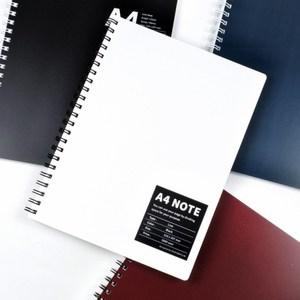 A4 PP커버 스프링 노트 줄노트 공책 내지 100매, 와인