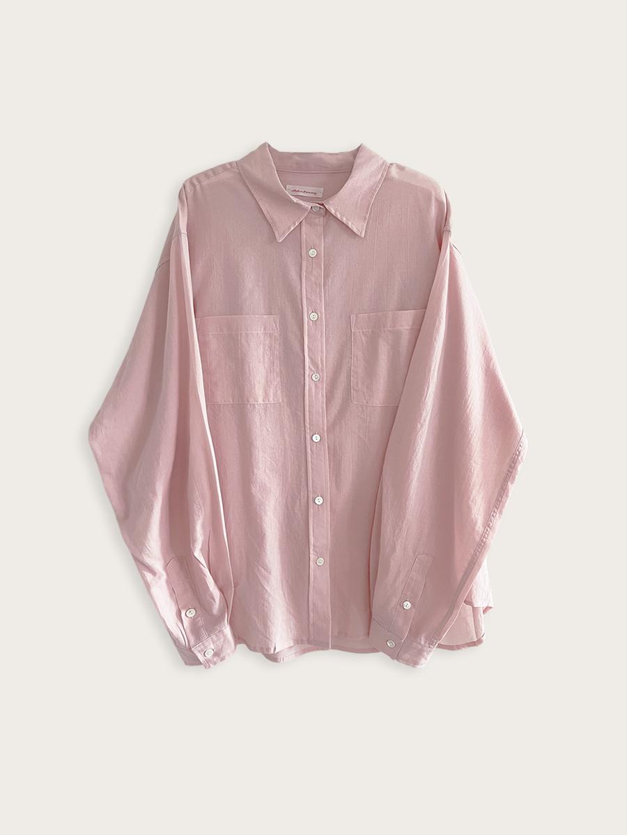 august shirring shirt - pink