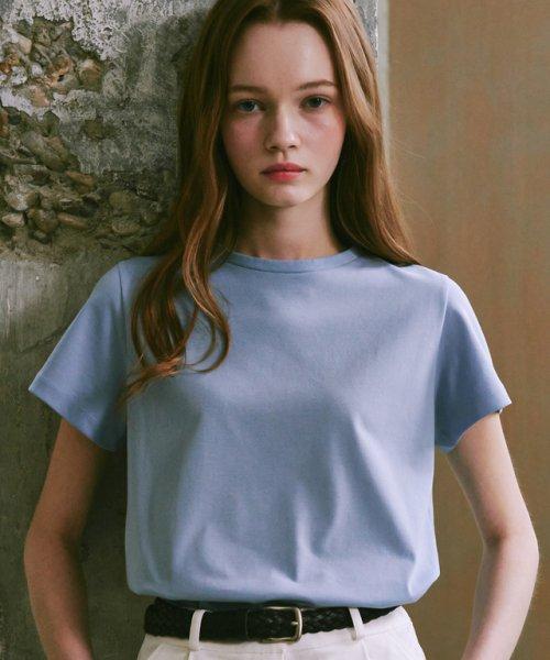 COOLEVER BASIC SHORT T SHIRTS SOFT BLUE