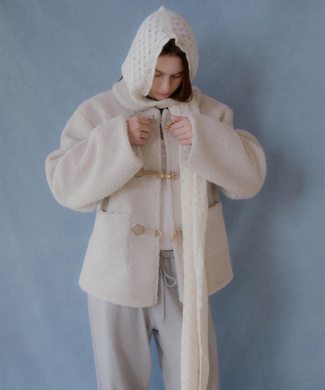 Scope Wool Hooded Muffler ( Ivory )