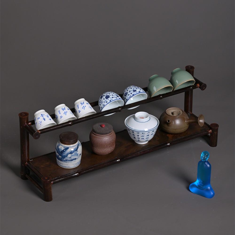 일본 중국 전통 녹차 보이차 다기용품 찻잔 주전자 우드 진열대 수납 보관 명상 티하우스