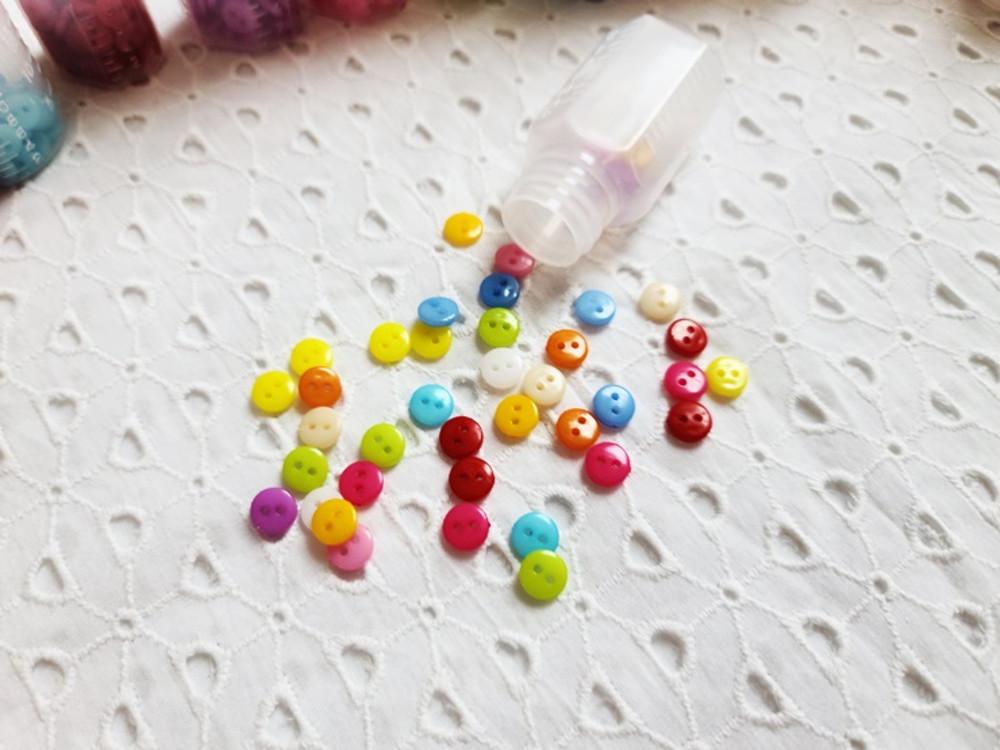 4mm 인형 미니 단추부자재 원형단추 혼합 20개 육일돌